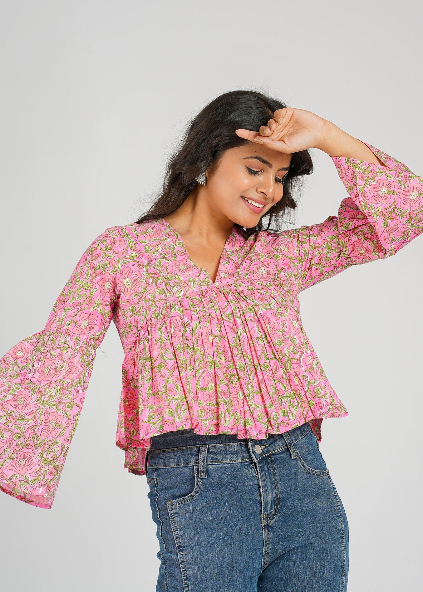 Rosewood Block Printed Short Top