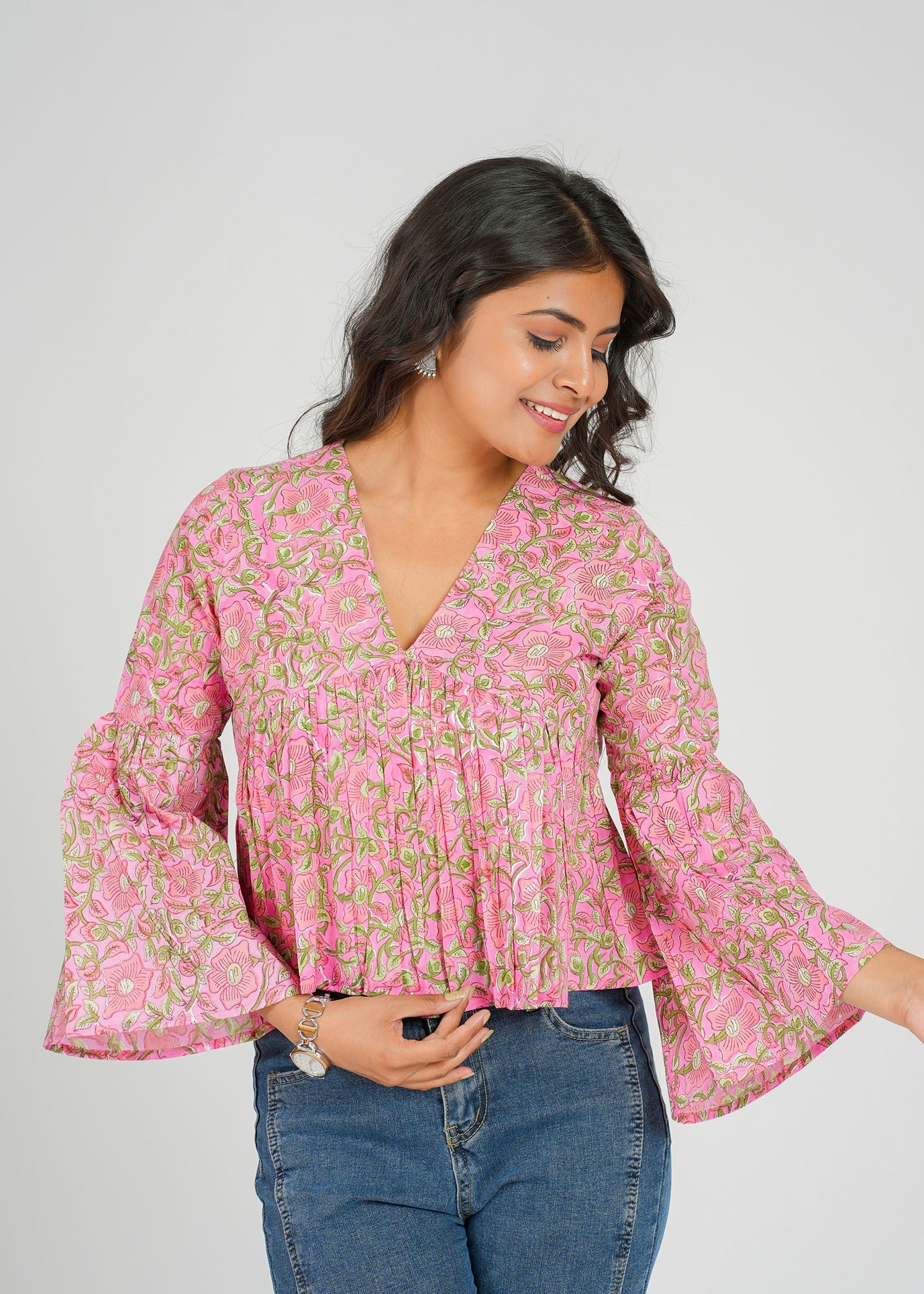 Rosewood Block Printed Short Top