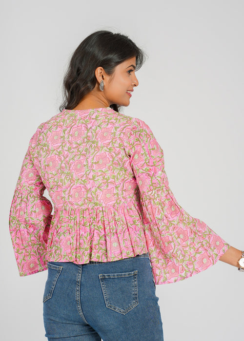 Rosewood Block Printed Short Top