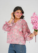 Lace Block Printed Cotton Short Top