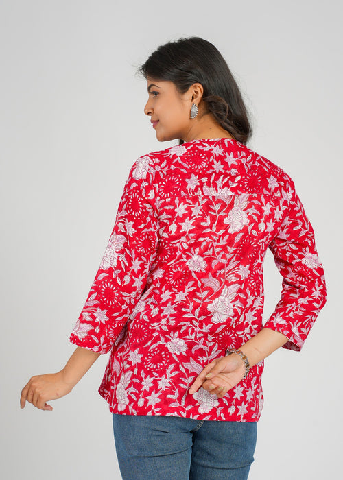 Block Printed Cotton Short Top