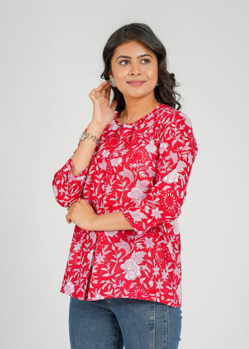 Block Printed Cotton Short Top