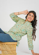 Block Printed Cotton Short Kurti