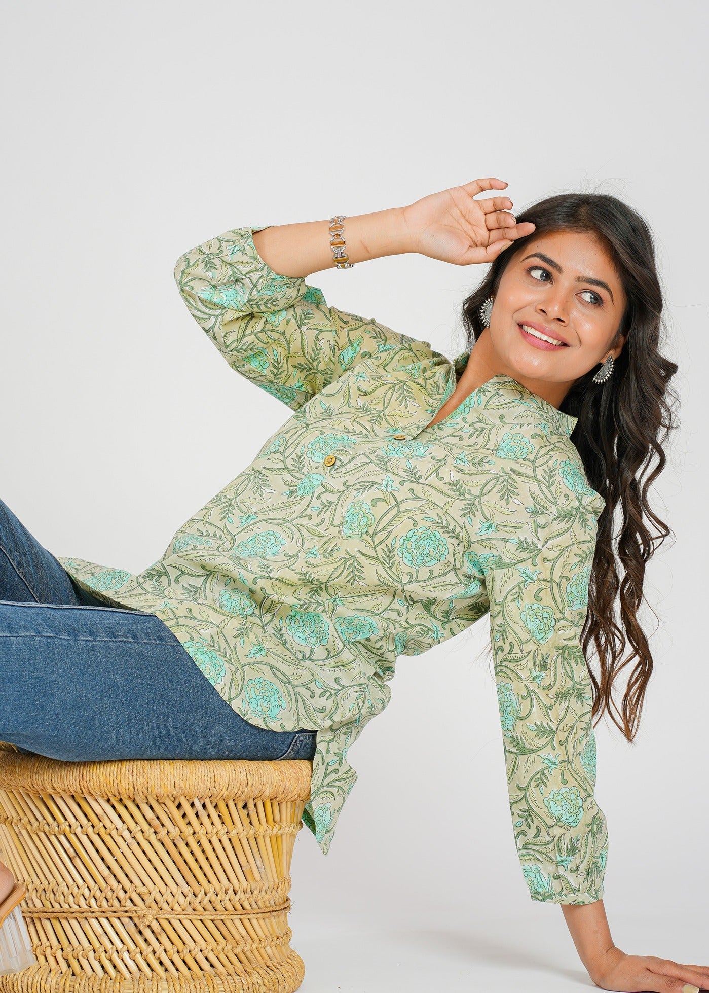 Block Printed Cotton Short Kurti