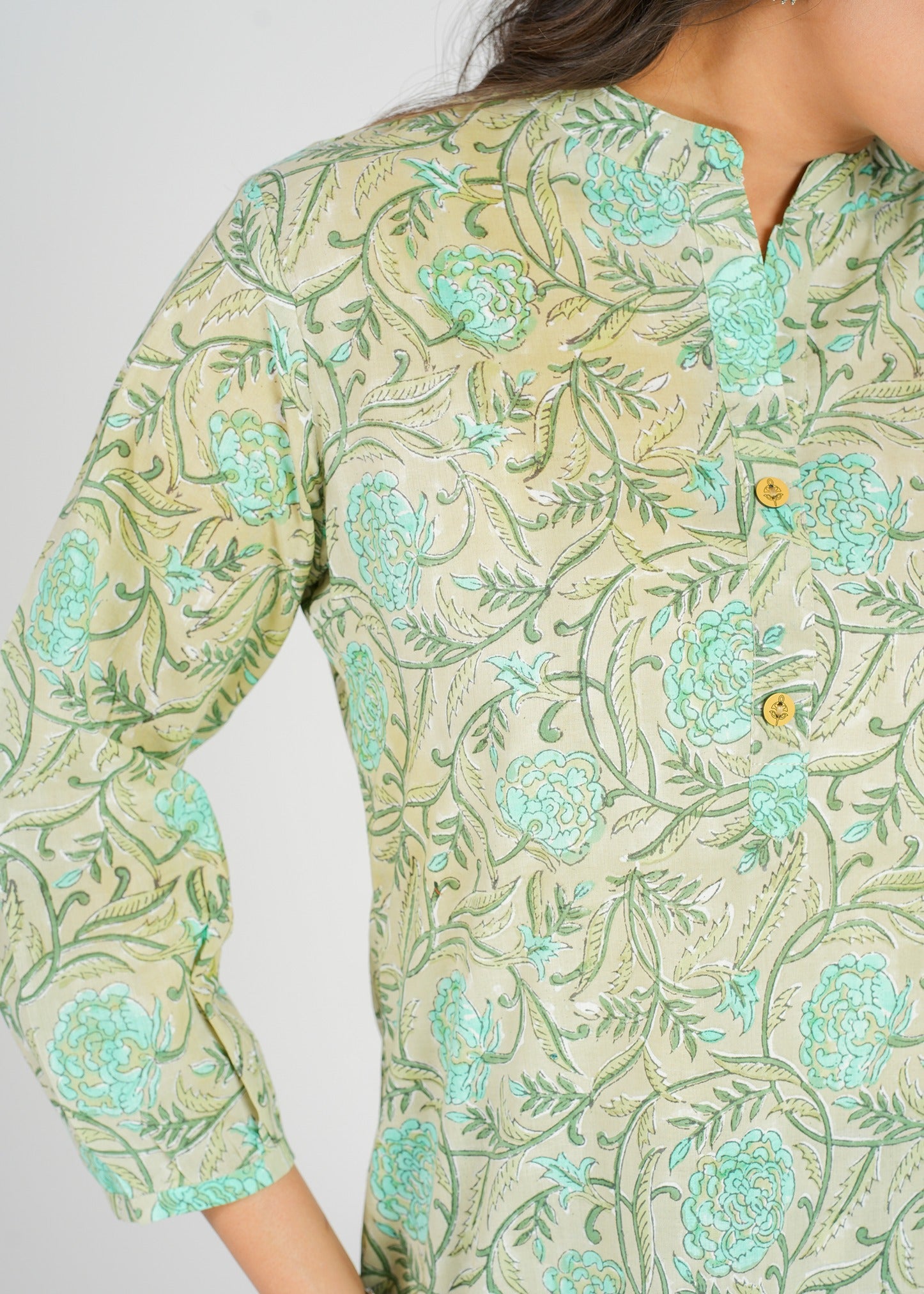 Block Printed Cotton Short Kurti