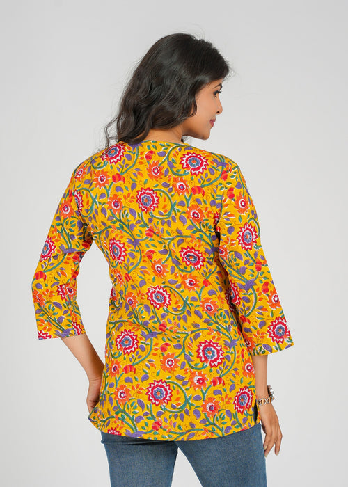 Block Printed Cotton Short Top