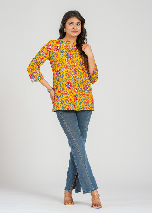 Block Printed Cotton Short Top