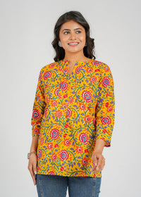 Block Printed Cotton Short Top