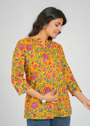Block Printed Cotton Short Top