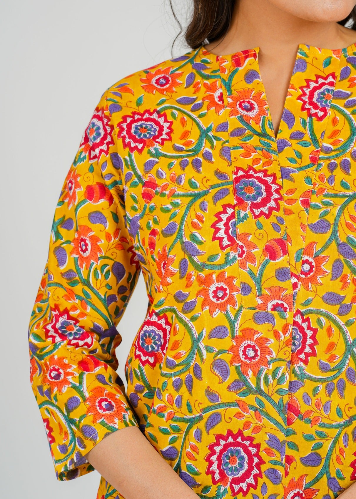 Block Printed Cotton Short Top