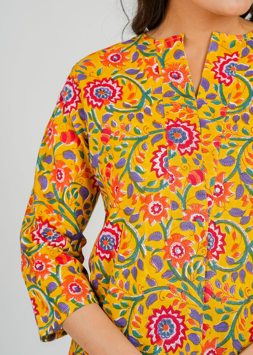 Block Printed Cotton Short Top