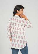 Pastel Petal Cotton Short Kurti
