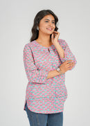 Block Printed Cotton Short Kurti