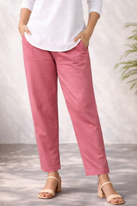 Dusty Pink Narrow Leg Cotton Pants