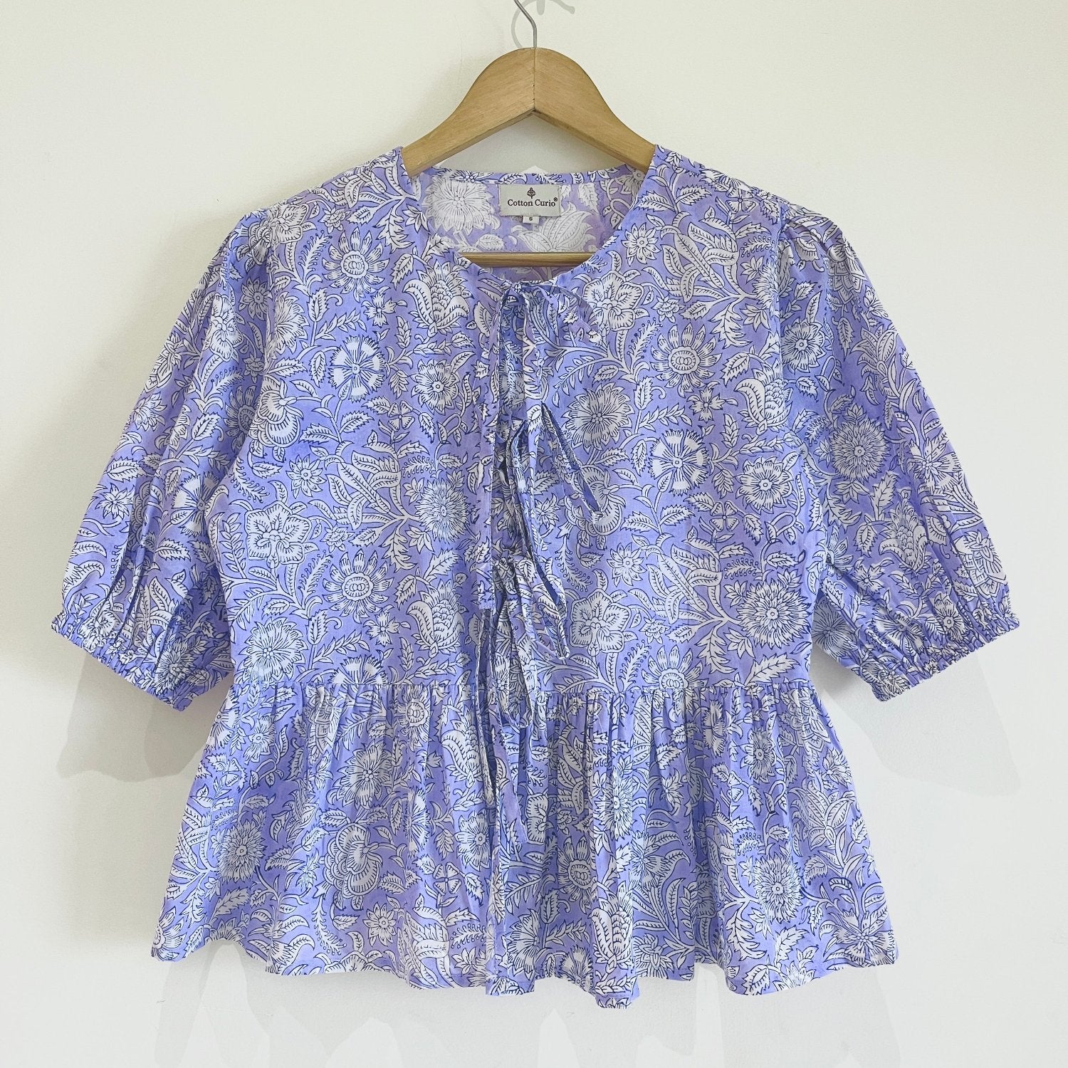 Lilac Block Printed Short Top