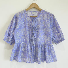 Lilac Block Printed Short Top