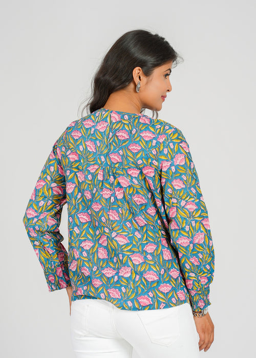Block Printed Cotton Short Top