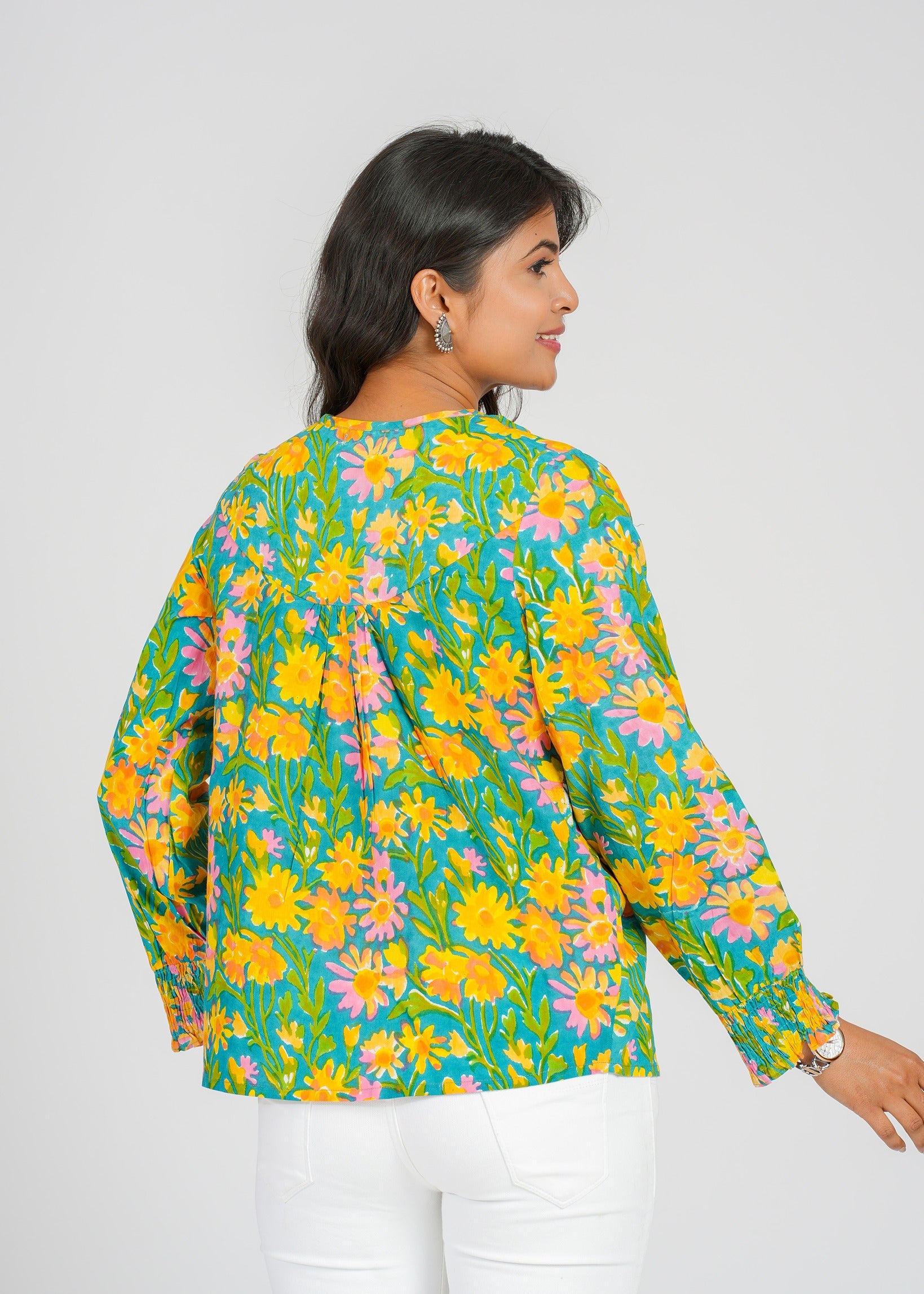 Bloom Block Printed Short Top
