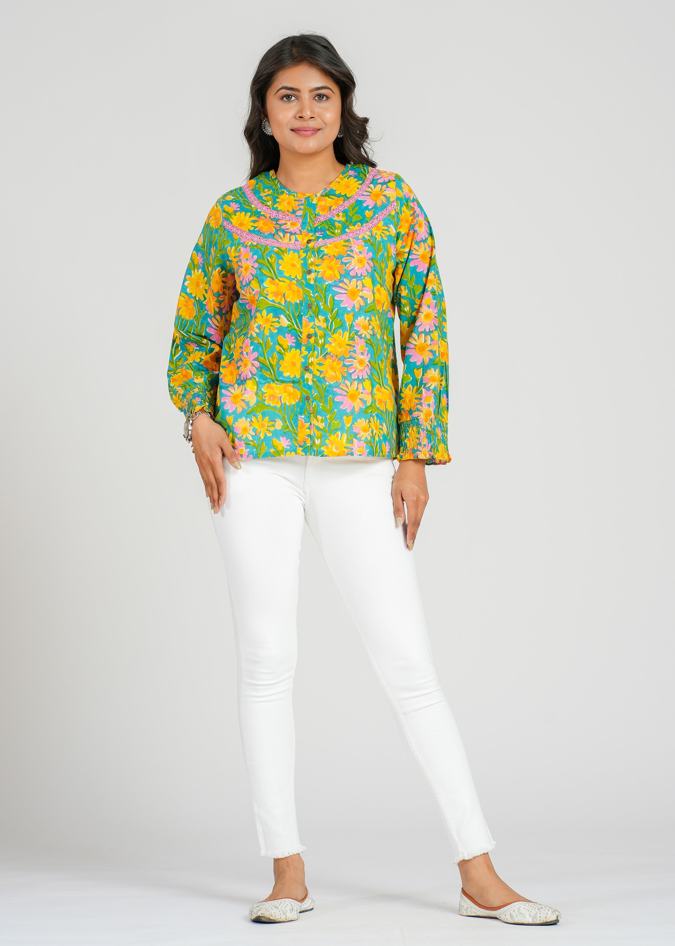 Bloom Block Printed Short Top