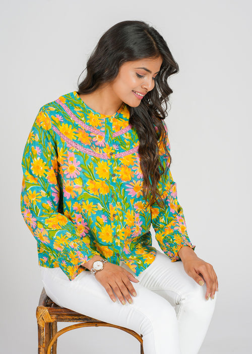 Block Printed Cotton Short Top