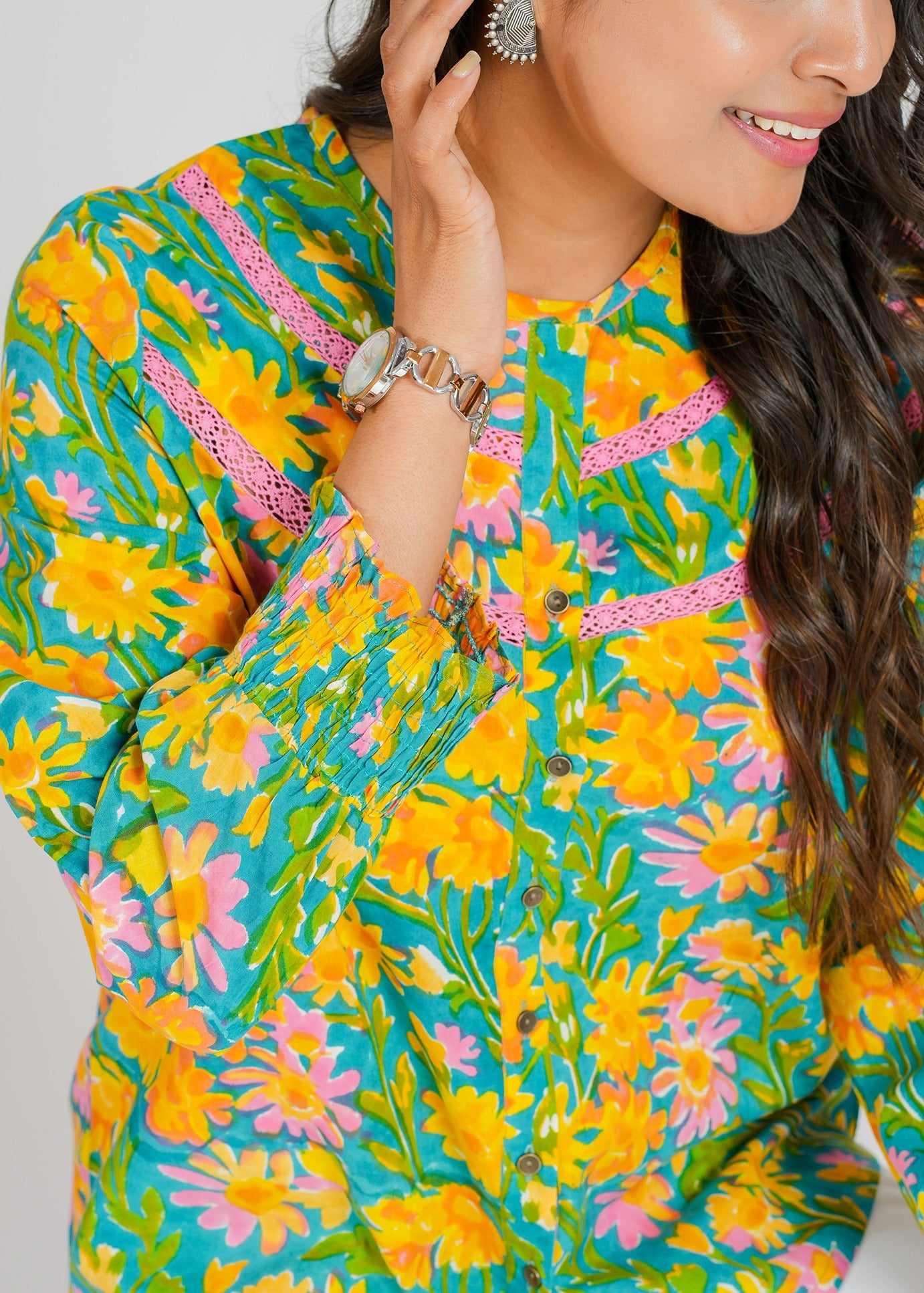 Bloom Block Printed Short Top