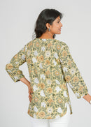 Block Printed Cotton Short Kurti