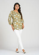 Block Printed Cotton Short Kurti