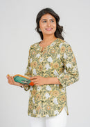 Block Printed Cotton Short Kurti