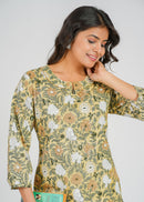 Block Printed Cotton Short Kurti