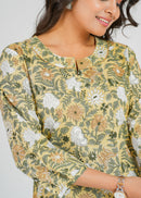 Block Printed Cotton Short Kurti
