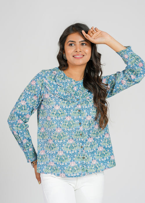 Block Printed Cotton Short Top