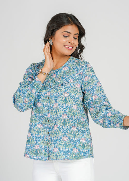 Block Printed Cotton Short Top