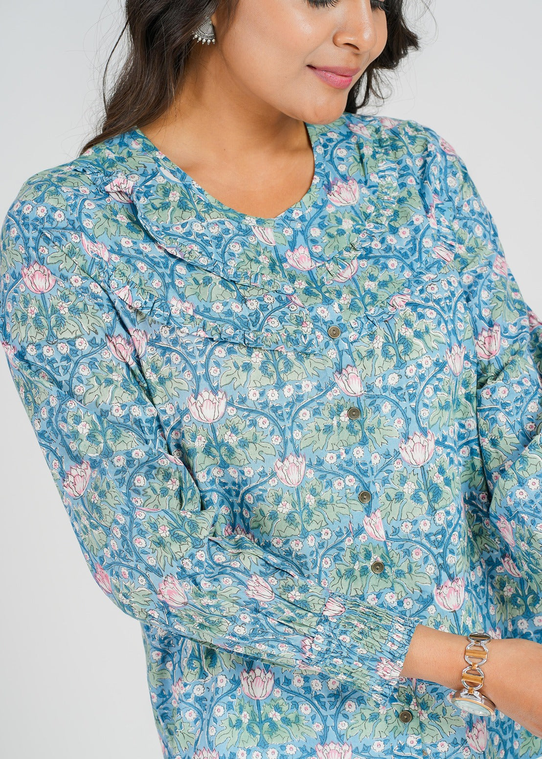 Block Printed Cotton Short Top