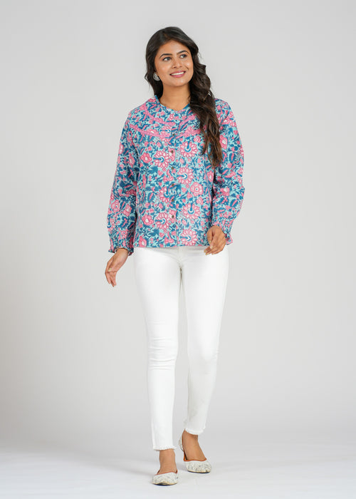 Block Printed Cotton Short Top