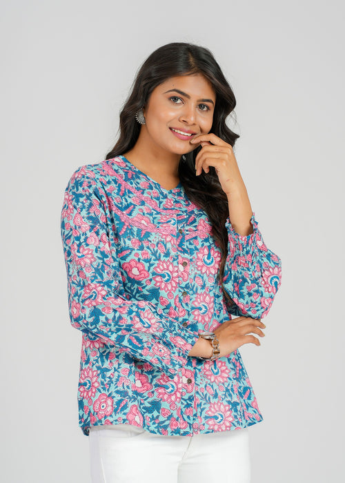 Block Printed Cotton Short Top