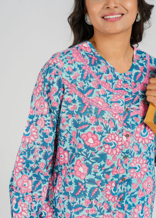 Block Printed Cotton Short Top