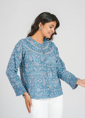 Frosted Block Printed Short Top