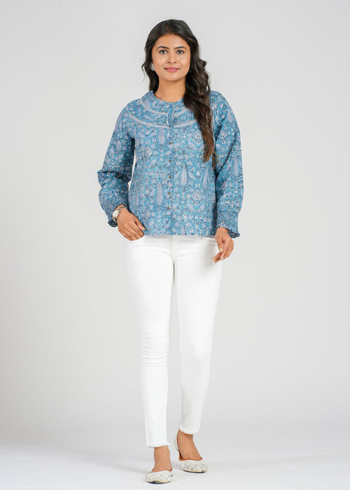 Block Printed Cotton Short Top