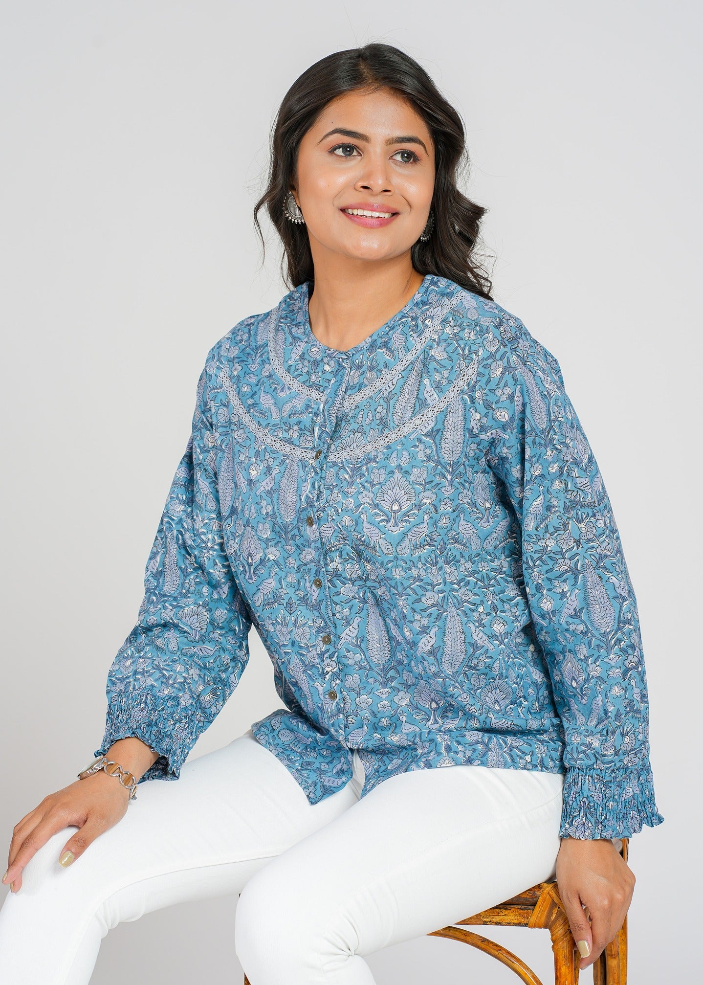 Frosted Block Printed Short Top