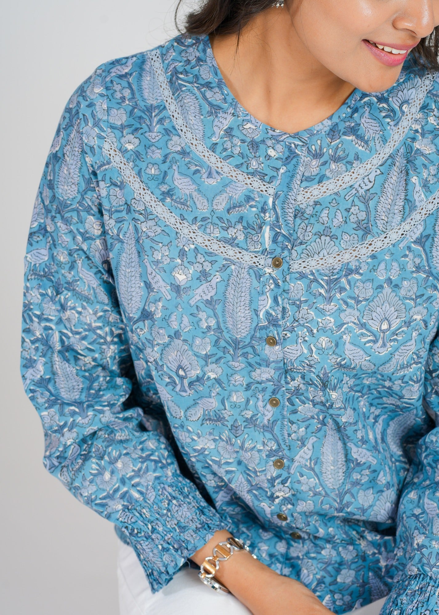 Block Printed Cotton Short Top