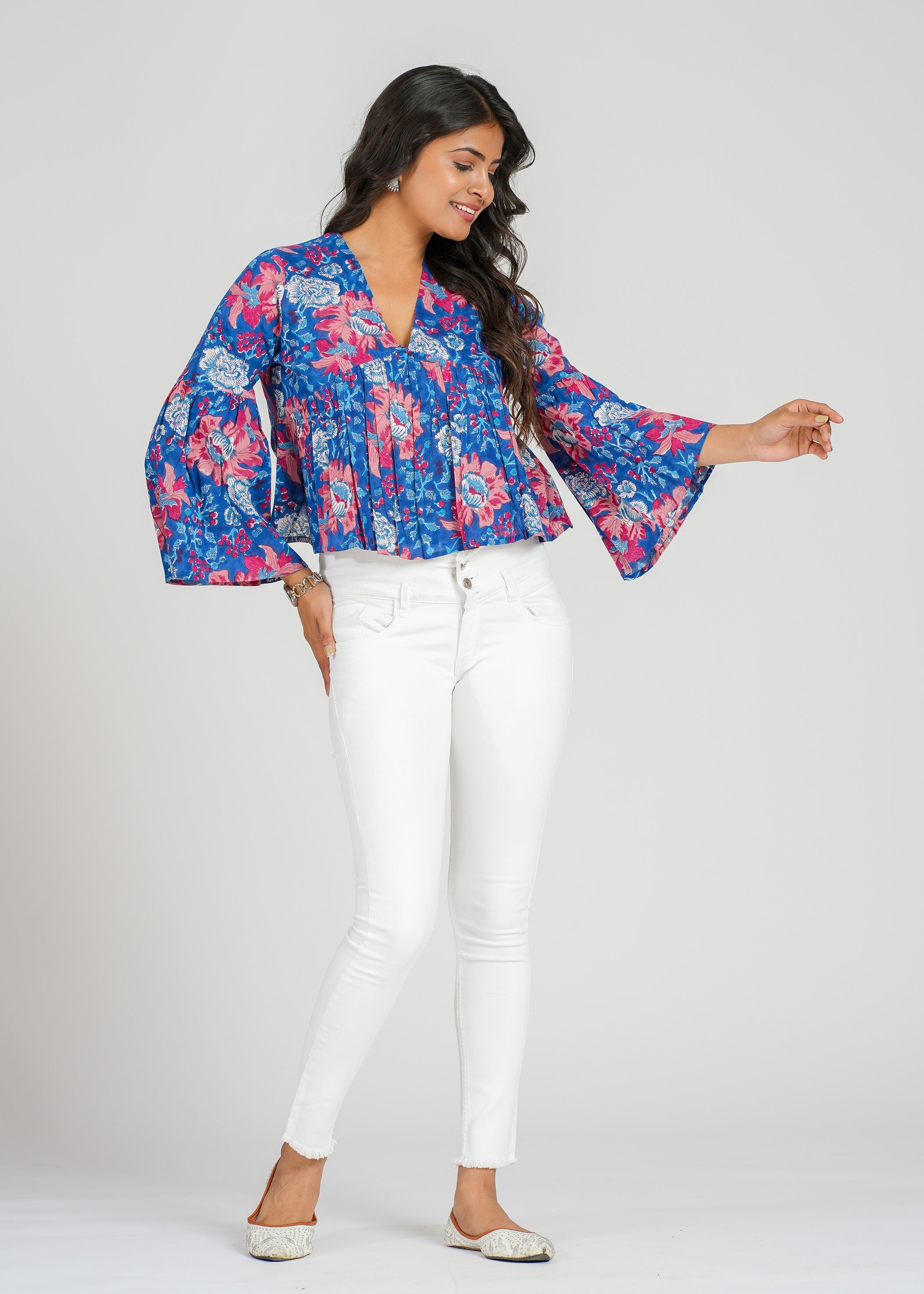 Block Printed Cotton Short Top