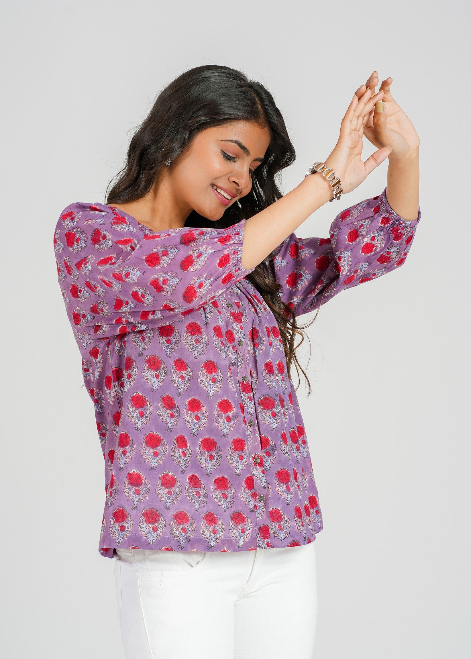 Block Printed Cotton Short Top