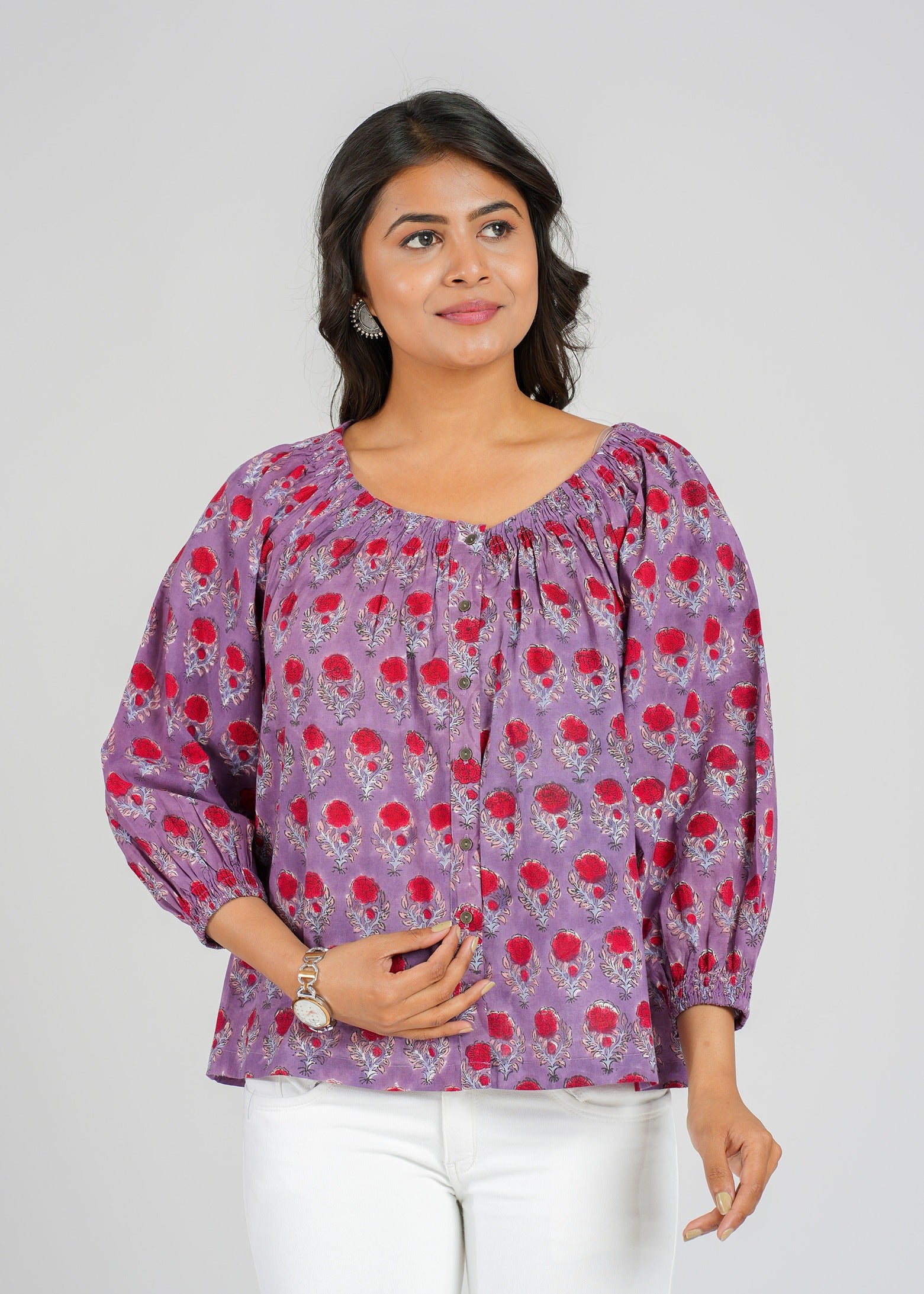 Block Printed Cotton Short Top