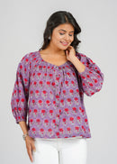 Block Printed Cotton Short Top