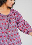 Block Printed Cotton Short Top