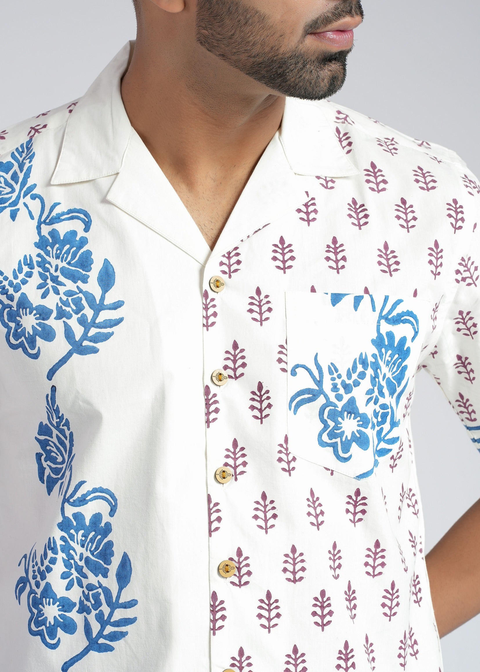 Cotton Poplin Half Sleeve Printed Shirt
