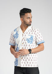 Cotton Poplin Half Sleeve Printed Shirt