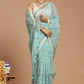 Enchanting Serenity: Sage Green Buta Print Kota Doria Saree