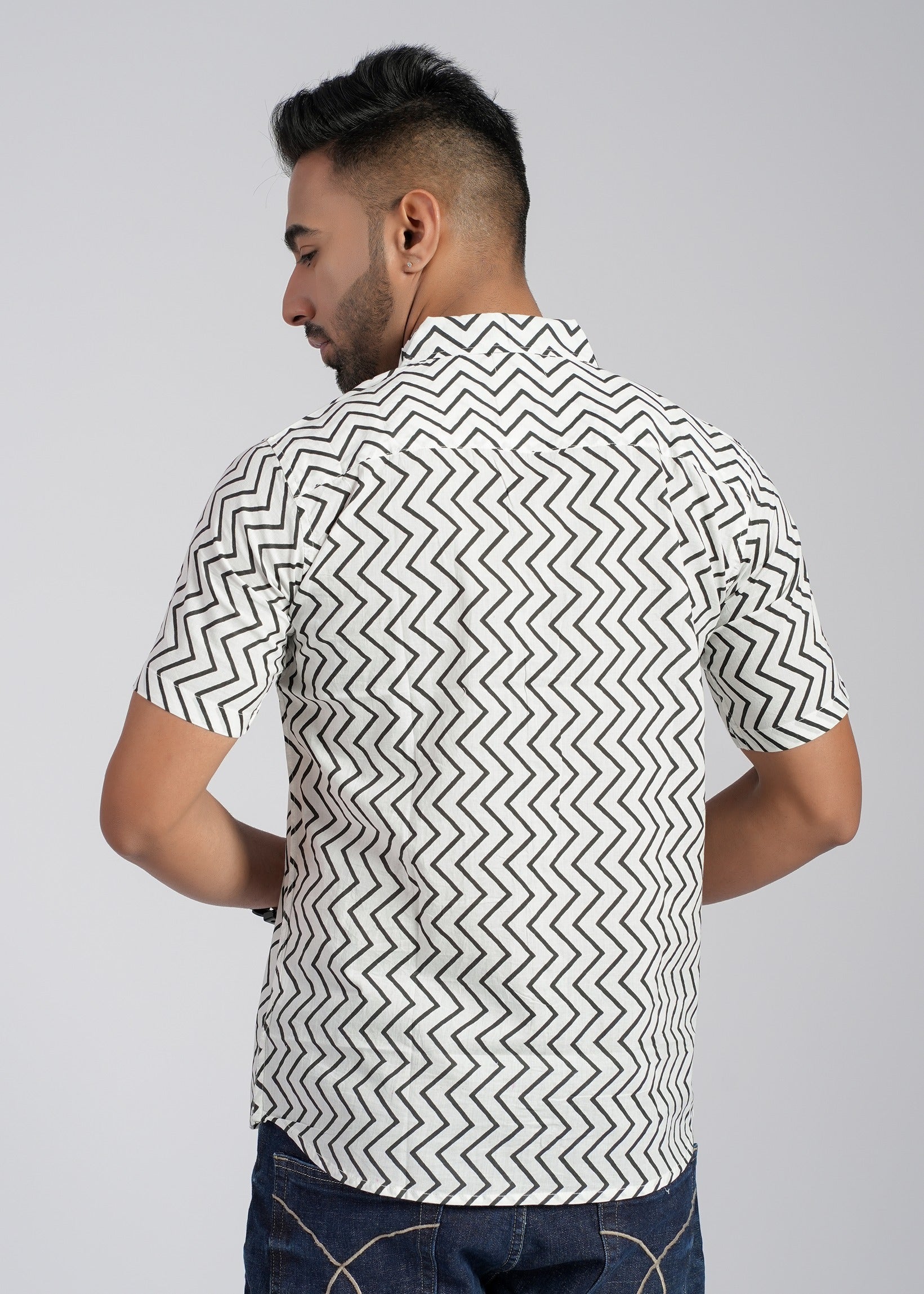 Cotton Block Printed Half Sleeve Shirt