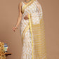 Sunshine Elegance: Yellow and White Buta Print Kota Doria Saree